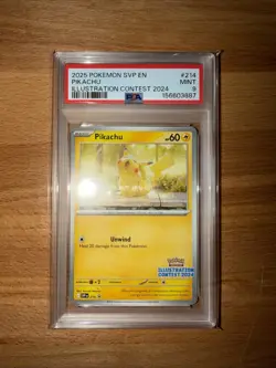 2025 Pokemon SVP #214 Pikachu Illustration Contest 2024 Promo PSA 9 Mint - Image 1