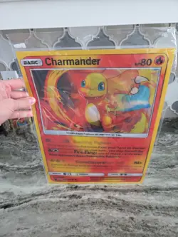 Large 2019 Pokemon Charmander Charizard Holographic Wall Poster Decoration Card - Image 1