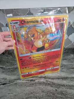 Large 2019 Pokemon Charmander Charizard Holographic Wall Poster Decoration Card - Image 2