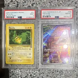 PSA Graded Pokemon TCG Lot 2: 2000 Promo Pikachu #27 + JP Drowzee #086 - Image 1