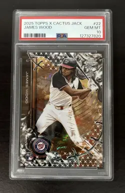 2025 Topps Chrome x Cactus Jack James Wood #22 Washington Nationals PSA 10 - Image 1