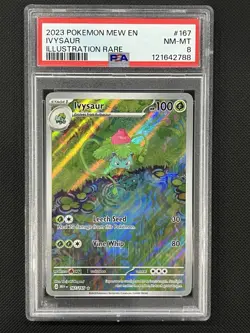 Pokemon TCG Ivysaur Scarlet Violet-151 Holo Card 167/165 Illustration Rare PSA 8 - Image 1