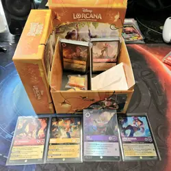 Disney Lorcana Wilds Unknown Trove Box Bulk Cards 3 Legendary 1 Epic HITS Bundle - Image 1