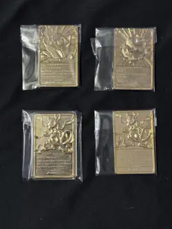 Pokemon 24 Karat Gold Plated Card lot of 4 Mewtwo, Togepi, Jigglypuff - Image 2