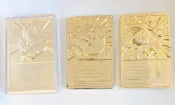 1999 Pokemon 23K Gold Plated Cards Lot of 3 Togepi Jigglypuff Poliwhirl BK - Image 2
