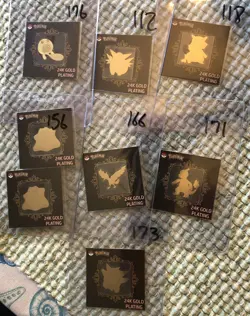 Pokemon 24K Gold Plated Stickers Lot Of 8 - Image 1