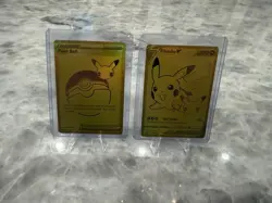 Pokemon POKE BALL + PIKACHU Gold Celebration 25th Anniv 2 Card LOT! SUPER CLEAN - Image 2