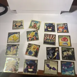 1999 Pokemon Artbox Lot of Rare Gold Sticker Inserts G01-G11,G13,G15-16 14/18 - Image 1