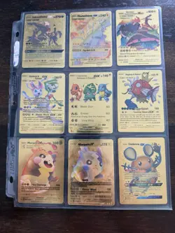 Pokemon Gold Foil Fan Art Card Lot Of 57 - Image 1