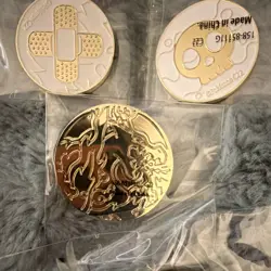 Pokemon Charizard UPC Metal Damage Counters & Poke Ball Coin Lot Gold/White - Image 2