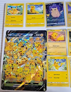 Pokemon Pikachu Card Lot ×26 Differnt Basic Regular Holo Full Art Gold English - Image 2