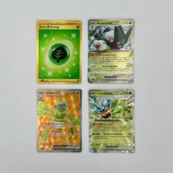 Pokemon TCG Lot 4 Cards Spidops ex Gold SR, Meowscarada ex, Ogerpon ex - Image 1