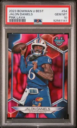 2023 BOWMAN UNIVERSITY BEST PINK LAVA #54 JALON DANIELS 35/100 PSA 10 - Image 1