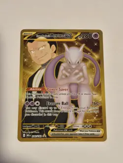 Team Rocket’s Mewtwo Ex 240/182 Gold Hyper Rare Destined Rivals Mint - Image 1