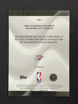 Shai Gilgeous-Alexander 2025-26 Topps Chrome Voices Refractor #VS-3 - Image 2