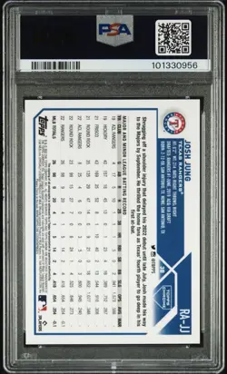 2023 Topps Chrome JOSH JUNG Purple #/250 Refractor Auto PSA 10 - Image 2
