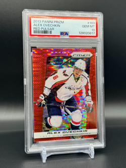 2013-14 Panini Prizm Alexander Ovechkin RED PULSAR COLOR MATCH POP 10 PSA 10 - Image 1