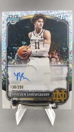 BRAEDEN SHREWSBERRY 2025-26 BOWMAN CHROME SPECKLE 1ST ROOKIE AUTO /299 - Image 1