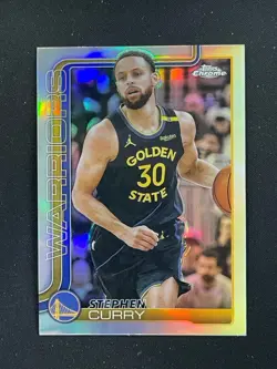 Stephen Curry 2025-26 Topps Chrome Refractor Golden State Warriors #201 - Image 1