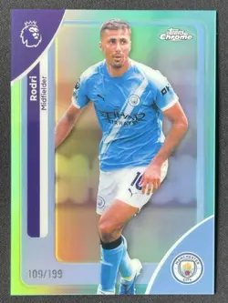 Rodri 2025-26 Topps Chrome Premier League Aqua Refractor /199 #127 - Image 1