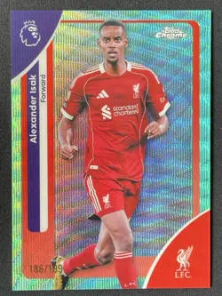 Alexander Isak 2025-26 Topps Chrome Premier League Aqua Wave Refractor /199 #117 - Image 1