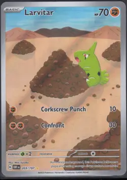 Pokemon TCG SV03: Obsidian Flames - Larvitar 203/197 - Illustration Rare NM - Image 1