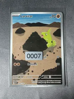 Pokemon TCG SV03 Obsidian Flames Larvitar 203/197 Illustration Rare Holo EN - Image 3