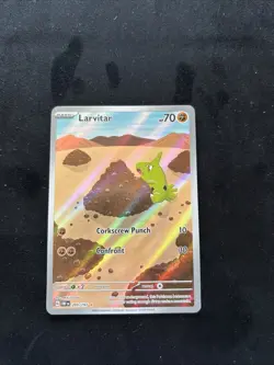 Pokemon TCG Larvitar Obsidian Flames Illustration Rare Card 203/197 - Image 1
