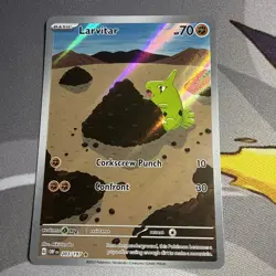 Pokemon TCG Larvitar Obsidian Flames Illustration Rare Card 203/197 NM - Image 1