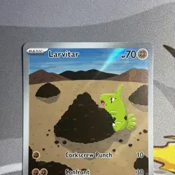 Pokemon TCG Larvitar Obsidian Flames Illustration Rare Card 203/197 NM - Image 3