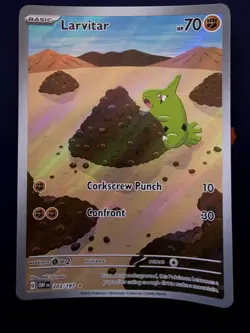 Pokemon TCG Larvitar Sv03: Obsidian Flames 203/197 Holo Illustration Rare - Image 1