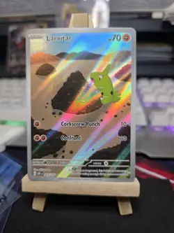 Pokemon TCG Larvitar Obsidian Flames Illustration Rare Card 203/197 - Image 1