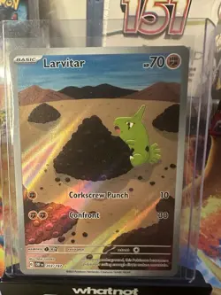Pokemon TCG, Obsidian Flames Larvitar Illustration Rare 203/197, NM - Image 1