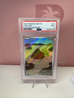 PSA 9 - Larvitar - 203/197 - Obsidian Flames - Illustration Rare - Pokemon TCG - Image 1