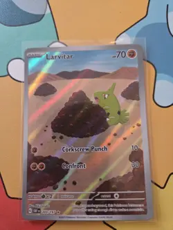 Pokemon TCG Larvitar 203/197 Obsidian Flames Illustration Rare NM - Image 1
