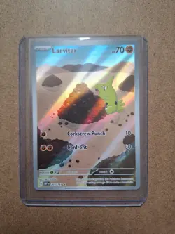 Pokemon TCG: Larvitar 203/197 Obsidian Flames Holo Illustration Rare - Image 1