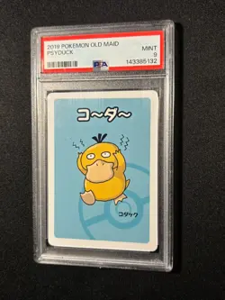 PSA 9 Psyduck Pokemon 2019 OLD MAID Playing Card Graded Japanese TCG - Image 1