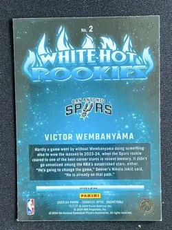 Victor Wembanyama 2023-24 Panini Donruss Optic White Hot Rookies Holo RC #2 - Image 2