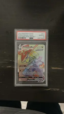 2021 Pokemon TCG Rayquaza VMAX Secret Rare Full Art Holo 217/203 PSA 10 - Image 1