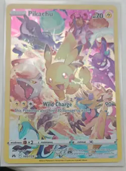 Pikachu 160/159 Crown Zenith Full Art Holo Secret Rare Pokemon - Image 1