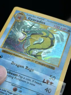 Gyarados SHADOWLESS Base Set Holo Rare Card 6/102 LP Condition Pokemon TCG - Image 3