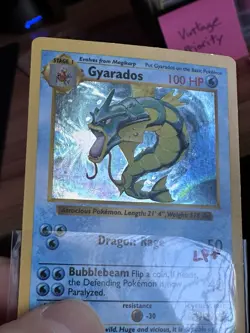 Gyarados SHADOWLESS Base Set Holo Rare Card 6/102 LP Condition Pokemon TCG - Image 5