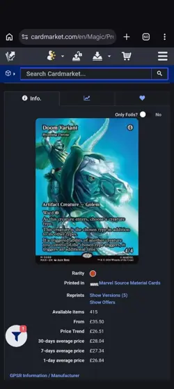 Doom Variant Roaming Throne Borderless Foil 99 Marvel Super Heroes MTG NM - Image 3