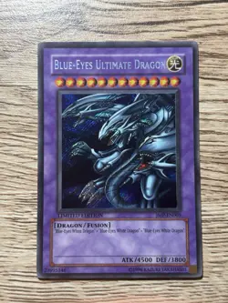 Konami Blue-Eyes Ultimate Dragon JMP-EN005 Secret Rare Holo Limited ATK/DEF - Image 1
