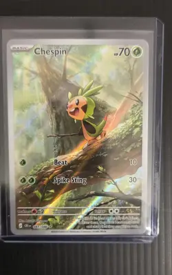 Pokemon Chaos Rising Chespin 087/086 Illustration Rare NM ENG - Image 1