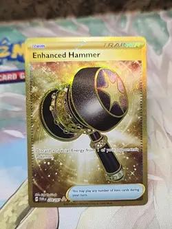 Gold Enhanced Hammer Trainer Card Pokemon Tcg Twilight Masquerade #224/167 - Image 1