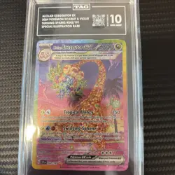 TAG 10 GEM MINT 2024 Pokemon Alolan Exeggutor ex Surging Sparks 242/191 SIR - Image 1