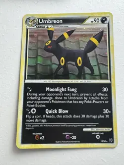 Pokemon TCG Umbreon Undaunted 10/90 Holo Rare 2010 English - Image 1