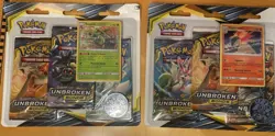2 Unbroken Bonds 3-Pack Blisters *1 of each promo!* Typhlosion/Sceptile Pokemon - Image 1