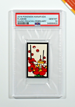 Pokemon PSA 10 Flabebe Hanafuda Mario Pikachu-February 2016 Japanese - Image 1
